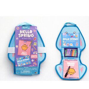 Hello Spring Kids Activity Case Art Set w/ Coloring Book Stickers Markers Easter